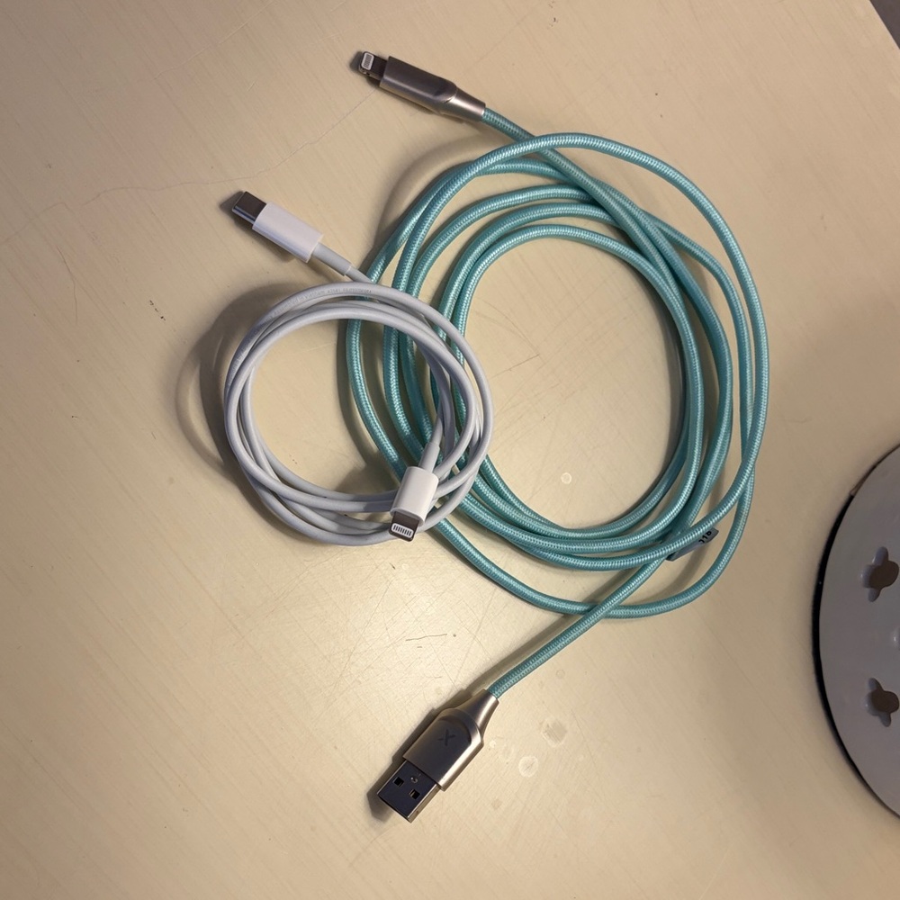 Braided 6ft USB lightning iPhone Charging Cable and 3ft usb c to lightning cable